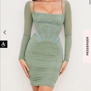 Freyja - Green Gathered Dress (House of CB)